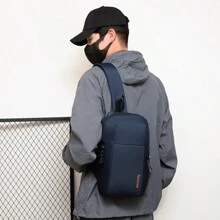 1 peça bolsa de peito masculina de alta qualidade, bolsa transversal preta com trava de senha antirroubo, orifício para fone de ouvido, adequada para adolescentes, casual, atividades ao ar livre, esportivas, viagens, formatura, presentes de aniversário