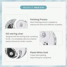 bamoer 1 件 925 纯银黑白太极八卦吊坠饰品形而上学阴阳饰品串珠 DIY 手链项链 - 銀色 - 查看 6