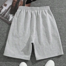 Bermuda Short Masculino Street Wear Modinha Moletinho Estamp Fantasminha Casual Confortável Elástico Com Bolsos