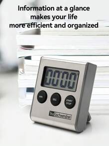 Stainless Steel Kitchen Timer With Magnetic Stand - Multifunctional, Battery-Powered (AAA), Ideal For Cooking & Restaurants