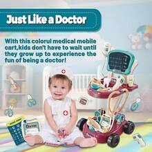 Doctor Medical Play Set For Kids 30-Piece Kids Doctor Set With Cart Pretend Medical Station Set - Purple - View 2