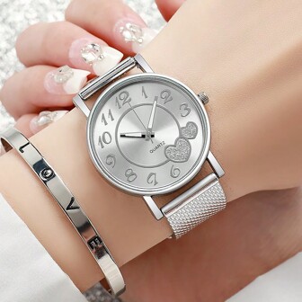 2pcs Luxury Gold Set Women's Watch Ladies Bracelet Stainless Steel LOVE Bracelet Gifts For Women