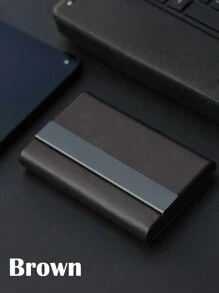 1 个个性化卡夹钱包，PU 皮革大容量，时尚便携商务信用卡/名片钱包，适合男士/女士，非常适合企业促销、朋友、家人、礼物 - 彩色 - 查看 11