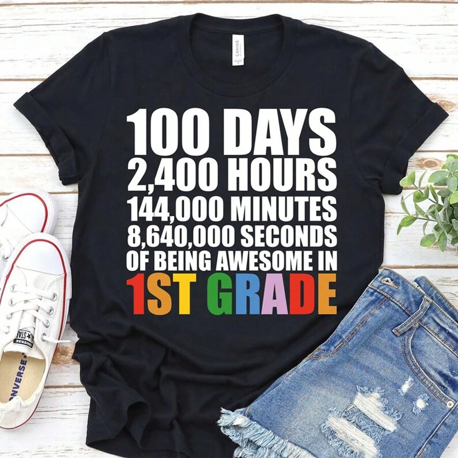 1rd-8rd Grade Teacher Shirt, 1rd-8rd Grade Teacher Shirt,Happy 100th Day Of School Shirt, Women Teacher Shirt, 1-8rd Grade Shirt Gifts - đen 1 - Xem 1