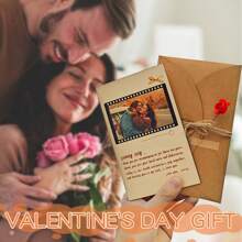 1set Customized Greeting Cards With Wooden Photo Album - Personalized DIY Cards For Anniversaries, Birthdays, Valentine's Day, Christmas, Thanksgiving - Suitable For Boyfriends, Girlfriends, Mother's Day, Father's Day, Pets - Includes Decorative Twine And Stickers,Back To School,School Supplies