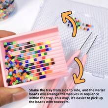 Pana-beads 迷你保险丝珠镊子套装、哈马珠镊子保险丝和 Perler 珠、串珠用品、串珠和珠宝制作、保险丝珠像素拼图铁熔化珠用于 DIY、DIY 工艺熔化珠用于珠宝制作、像素艺术和拼图