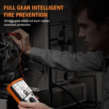 NJTY 1 pieza Multímetro, Multímetro de puntero multifunción, Fácil de leer, Admite prueba de voltaje de 1000V, Corriente continua, Prueba de batería, Zumbador de encendido/apagado, Resistor, Transmisor, Prueba de voltaje y corriente de carga del transmisor, Prueba de diodo - Naranja - Ver 8