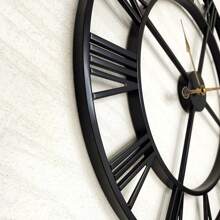 20 Inch Large Wall Clock For Living Room Decor - Big Wall Clock Decorative - Battery Operated - Roman Numeral Analog Large Clock For Bedroom, Room, Home, Kitchen, Office, Wall Decor (Black) - Black - View 4