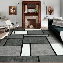 [Premium] Dunkelblau-Hellblau karierter Kristallvelour-Teppich, moderner nordischer Stil, rutschfeste und wasseraufnehmende Fußmatte, weich, bequem und geräuschlos, waschbar, für Küche, Wohnzimmer, Schlafzimmer, Waschküche, Eingang, Wohnzimmer-Dekoration. Geeignet als Geschenk zu Eid, Hochzeit, Geburtstag, Einweihung, Weihnachten, Neujahr, Valentinstag