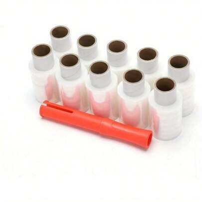 10 X Mini Rolls Hand Pallet Cling Film Shrink Wrap Pallet Stretch Wrap Hand Held Plastic Packaging Film Clear Cling Film With Rolling Handle