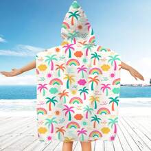 Toallas con capucha para la playa - Toalla de baño para niños pequeños, toalla de playa tipo poncho para niñas, de secado rápido, suave y ligero, con diseños de sirenas, pandas, flores, unicornios, flamencos, flores, palmeras y arcoíris, ideal para bodas de verano, decoración del baño y vuelta al colegio