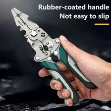 1pc Foldable Wire Stripper, 8.07 Inches, New Model, Industrial Grade, Multi-Functional Strippers For Electricians, Peeling, Separating, Shaving, Coiling, Crimping, Cutting Wire, Screw Tightening With Pulley Design, For Circuit Repair