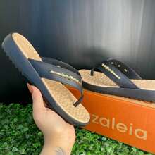 Sandália Chinelo Feminino Azaleia Conforto Ortopedico Confort Massageador Mulher Casual Esporao - Preto - Visão 3