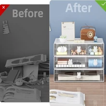 Desk Organizer With 6 Drawers, 3 Tier Stackable Storage Drawers Plastic Makeup Storage, Office Organizers And Storage, Desk Storage Box For Office, School, Home