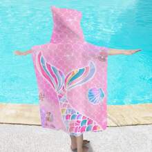 Toallas con capucha para la playa - Toalla de baño para niños pequeños, toalla de playa tipo poncho para niñas, de secado rápido, suave y ligero, con diseños de sirenas, pandas, flores, unicornios, flamencos, flores, palmeras y arcoíris, ideal para bodas de verano, decoración del baño y vuelta al colegio