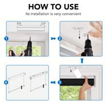 1Pc Deconovo Blackout Roller Cordless Window Shade - With Draw Rod, Modern Waterproof Rectangular Simple Design, 100% Blackout Window Treatment, Perfect For Home/Office - 淺灰色 - 查看 8