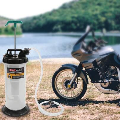 Pompa di aspirazione liquidi manuale da 5,3 litri, cambio olio, pompa di aspirazione olio Pompa di aspirazione liquidi con 4 tubi per auto, moto, tosaerba
