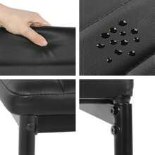 Glass Table And Chairs Set 4, 75cm Square Table With 4 Faux Leather High Back Chairs Modern Dining Room Sets For Home Kitchen Office - Black - View 7