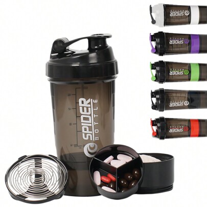 1pc 550ml Plastic Shake Cup In Stock Supply Plastic Creative Sports Fitness Drinking Cup Milk Shake Protein Powder Mixing Cup