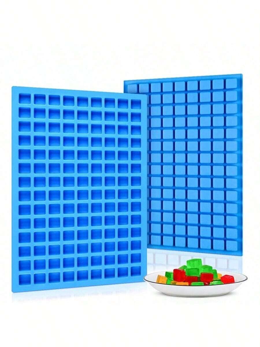 126 腔方形硅胶模具迷你奶酪模具硬糖巧克力软糖焦糖冰块果冻烘焙模具冰块托盘冰块冰块柔软冰块模具冰块模具 - 彩色 - 查看 1