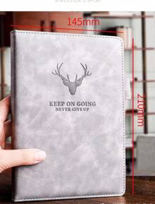 A5 Soft Leather Notebook 360 Pages Retro Notebook For Diary - Xám - Xem 1