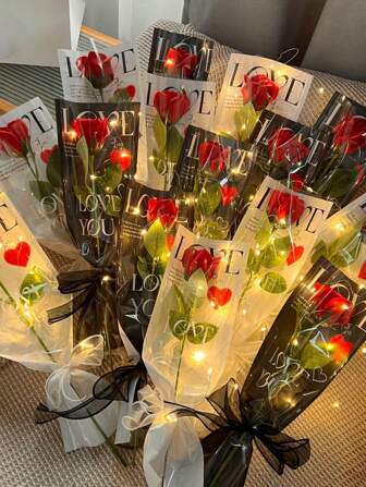 10 st/förpackning genomskinliga presentpåsar med blombukett, färgade blompåsar med blommor, förpackningspåsar för enstaka rosor, för mors dag, 520 blombukettpåsar. Lämplig för enstaka rosor, presentpåse för alla hjärtans dag