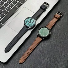 20mm 22mm 超细纤维皮革表带,兼容三星 Galaxy Watch 7 6 5 4 40mm 44mm GearS3 表带,复古手镯式表带,适用于 Redmi Watch 3/5 Lite/Active - 20mm - 查看 4