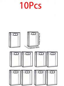 10 个带手柄的透明塑料礼品袋情人节粉色礼品袋透明花袋可重复使用 PVC 礼品袋用于婚礼新娘、婚礼派对礼品袋花袋生日新娘送礼会（黑色饰边）10 个带手柄的透明塑料礼品袋情人节粉色礼品袋透明花袋可重复使用 PVC 礼品袋用于婚礼新娘、婚礼派对礼品袋花袋生日新娘送礼会（黑色饰边） - 彩色 - 查看 8