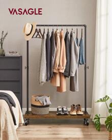 VASAGLE Heavy Duty Clothes Rack, Industrial Garment Rack With Shelf, For Bedroom, Laundry Room, Retail Store, Rustic Brown And Black UHSR65BX - Black - View 3