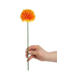 1/5/12个装人造菊花球，刺绣花球，婚礼装饰，家居花瓶装饰，餐厅/客厅/卧室插花，新娘捧花，腕花，胸花，生日派对装饰，情人节/新年礼物，秋季装饰 - 橘黃色 - 查看 6