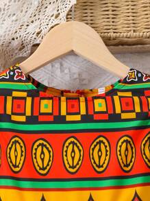 Đầm tay ngắn phong cách Bohemian cho bé gái, Quần áo trẻ em mùa hè - Nhiều màu - Xem 3