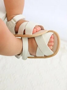 Niemowlę Maluch Niemowlę Dziewczynki PU Skóra Miękka Odkryte Palce Letnie Sandały Kwiat Księżniczka Płaskie Buty