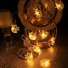 1 Pack 20/40 LED Moon Star String Lights For Home Garden Outdoor Indoor Bedroom Courtyard Party Activities Decoration(Without Battery)