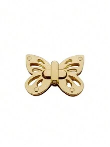 Bolso de mano/de hombro con decoración de mariposa de metal, cierre con broche y herrajes, accesorio DIY (pieza inferior aleatoria) - Dorado - Ver 8