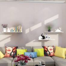 3Pcs Floating Shelves 80cm Shelves For Wall Decorative Wood Wall White Shelves Screw Mounted For Bathroom Kitchen Living Room BedroomRoom Decor - White - View 2