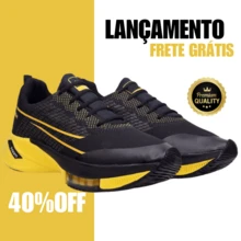 Men's Sneakers 38 To 43 Training Gym Running Men's Women's Fast Shipping Super Resistant - Đen/Vàng - Xem 4