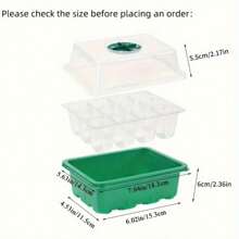 3pcs/Set 12-Hole Seeding Tray, Multi-Purpose Planting Box For Your Garden - Vegetables, Fresh Flowers, Seedlings, Cuttings, 3-Piece Set Includes Cover, Insulation Layer And Moisture Board For Optimal Germination