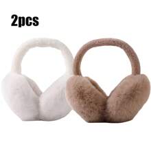 1 pieza Orejeras plegables de invierno cálidas, orejeras de color liso y suave, protección contra el frío para ciclismo, deportes al aire libre, prueba de frío, para estudiantes, como regalo para hombres y mujeres