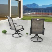 Patio Festival Outdoor Metal Swivel Dining Chair (2-Pack)