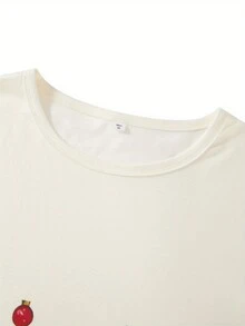 Family Matching Christmas Set Elk Print Long Sleeve Round Neck Tops/Romper Striped Trousers Loungewear Sleepwear