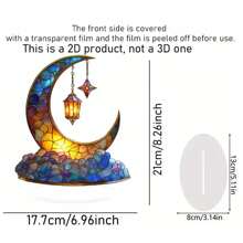 Crescent Moon Decorations Colorful Moon Figurine Acrylic Flat Ornaments Tabletop Centerpieces For Home - Đầy màu sắc - Xem 7