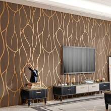 1 件 21 英寸 X374 英寸简约线条设计壁纸，适用于 DIY 家居装饰、电视背景、商店装修、客厅和卧室派对装饰、房间装饰、墙壁装饰、浴室装饰、卧室装饰、房间装饰用品、客厅装饰、家居装饰、客厅墙纸贴纸、个性化贴纸