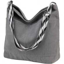 VASCHY Crossbody Bag For Women,Large Zip Canvas Hobo Bag With Adjustable Strap Reusable Grocery Bags For School Travel Teen Girls,Bow Bags, Grown WomenFits, Cyberpunk, ALL Pink, Fairycore, - Grey - View 2