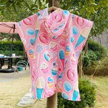 Toallas con capucha para la playa - Toalla de baño para niños pequeños, toalla de playa tipo poncho para niñas, de secado rápido, suave y ligero, con diseños de sirenas, pandas, flores, unicornios, flamencos, flores, palmeras y arcoíris, ideal para bodas de verano, decoración del baño y vuelta al colegio