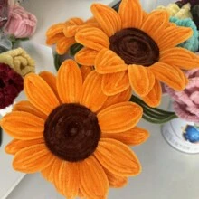 320 Fluffy Pipe Cleaners Craft Supplies Golden Bouquet Supplies Sunflower Pipe Cleaners Bulk DIY Flower Bouquet Kit Graduation Gift, Wedding Gift, Valentine's Day Gift, Chenille Stems Art