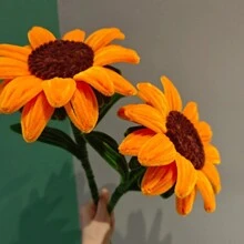 320 Fluffy Pipe Cleaners Craft Supplies Golden Bouquet Supplies Sunflower Pipe Cleaners Bulk DIY Flower Bouquet Kit Graduation Gift, Wedding Gift, Valentine's Day Gift, Chenille Stems Art