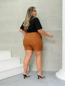 Women Shorts - 駝色 - 查看 7