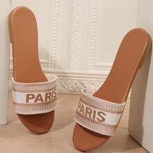Women's Open-Toe Slippers Beach Flip Flops - Comfortable Embroidered Flats For Summer - trắng - Xem 3