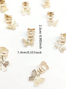 15 Stücke Frauen Gold Schmetterling Dekor Cut Out Haarring Dreadlock Haar Schmuck Accessoires für Rückkehr zur Schule Boho Gold Kopfschmuck Festival Haarspangen, Schulsachen, Haarzubehör
