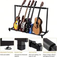Multi Guitar StandFoldable Universal Guitar Rack Black Portable Guitar Holder Display Rack - 9 Holder - View 4